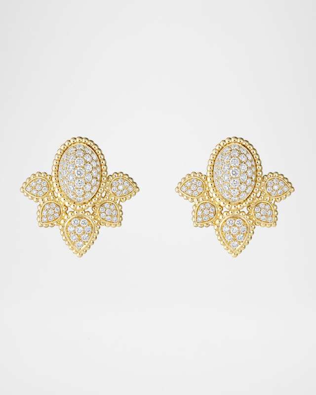 Serpent Boheme Vintage 18K Yellow Gold Diamond Stud Earrings